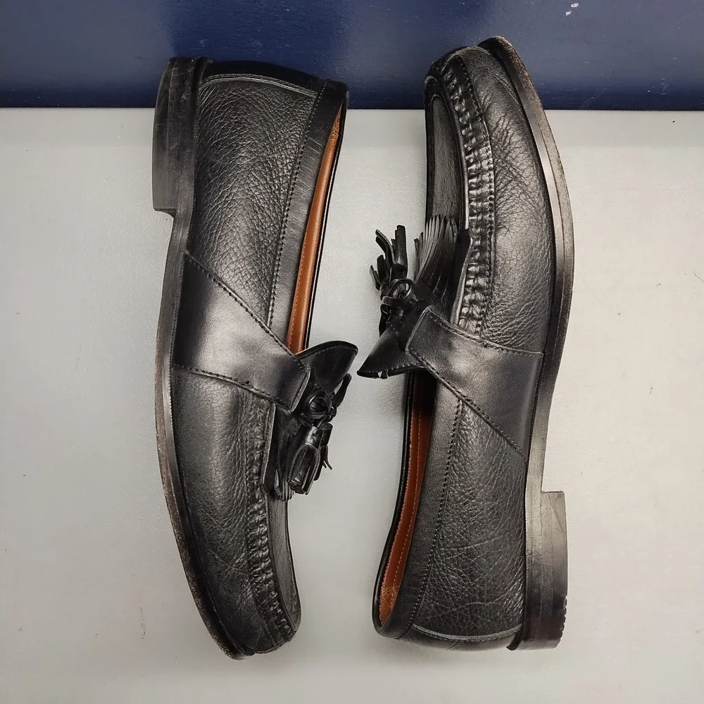 Johnston & Murphy Aragon II Loafers Mens Size‎ 10.5 Black Kiltie Tassel Slip On
